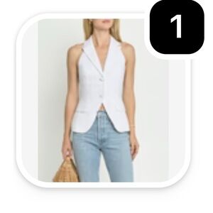 Sleeveless White Tailored Vest Top